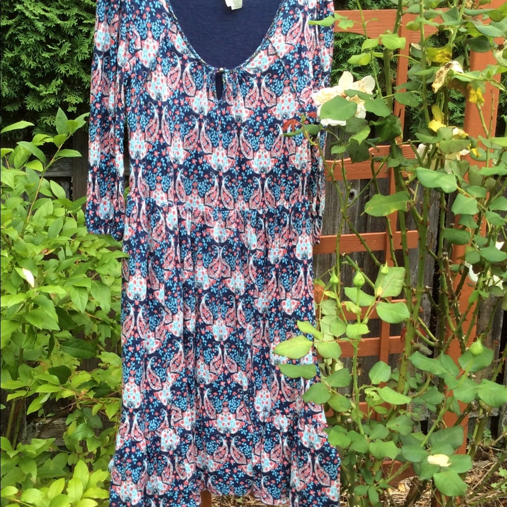Matilda Jane dress paisley blue 3/4 sleeves